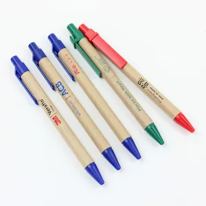 Environmental Protection Advertising Promotion Ball Point Pen Low-Cost Logo Printing 1.0mm Writing Width Paper Material