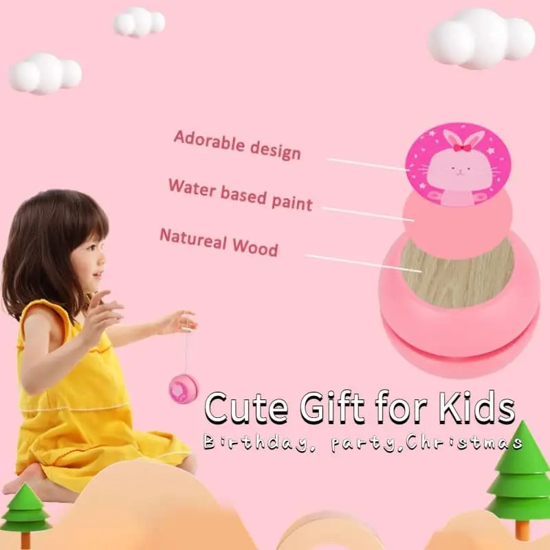 Оптовая продажа без трюков простые небьющиеся Мультяшные животные Монтессори деревянные развивающие игрушки на заказ йо-йо для