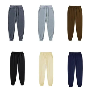 Men's Casual Sports Jogger Sweatpants Pure Color Light Plate Leg-Breaking Mid-Waist Trousers