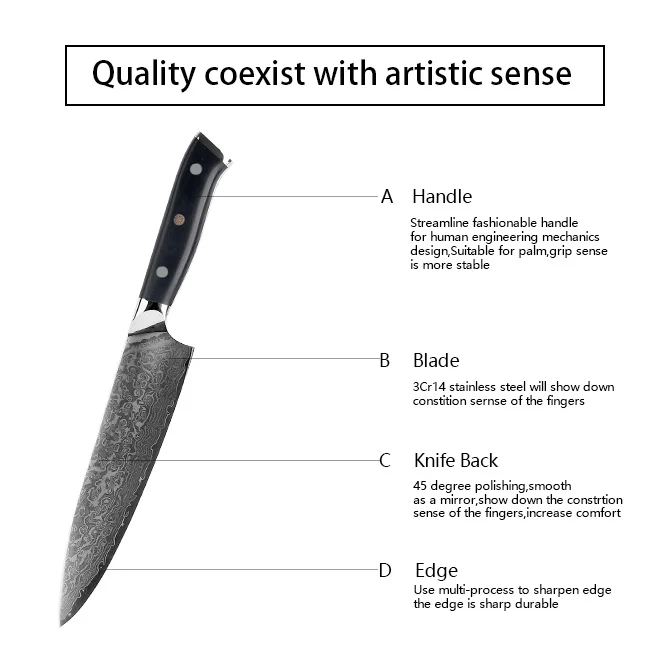 8 дюймов кованый vg10 67 слоев Японский стальной дамасский шеф-нож японский кухонный нож