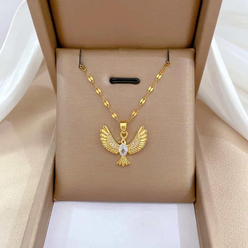 High Quality 18k Gold Plated Stainless Steel Eagle Necklace