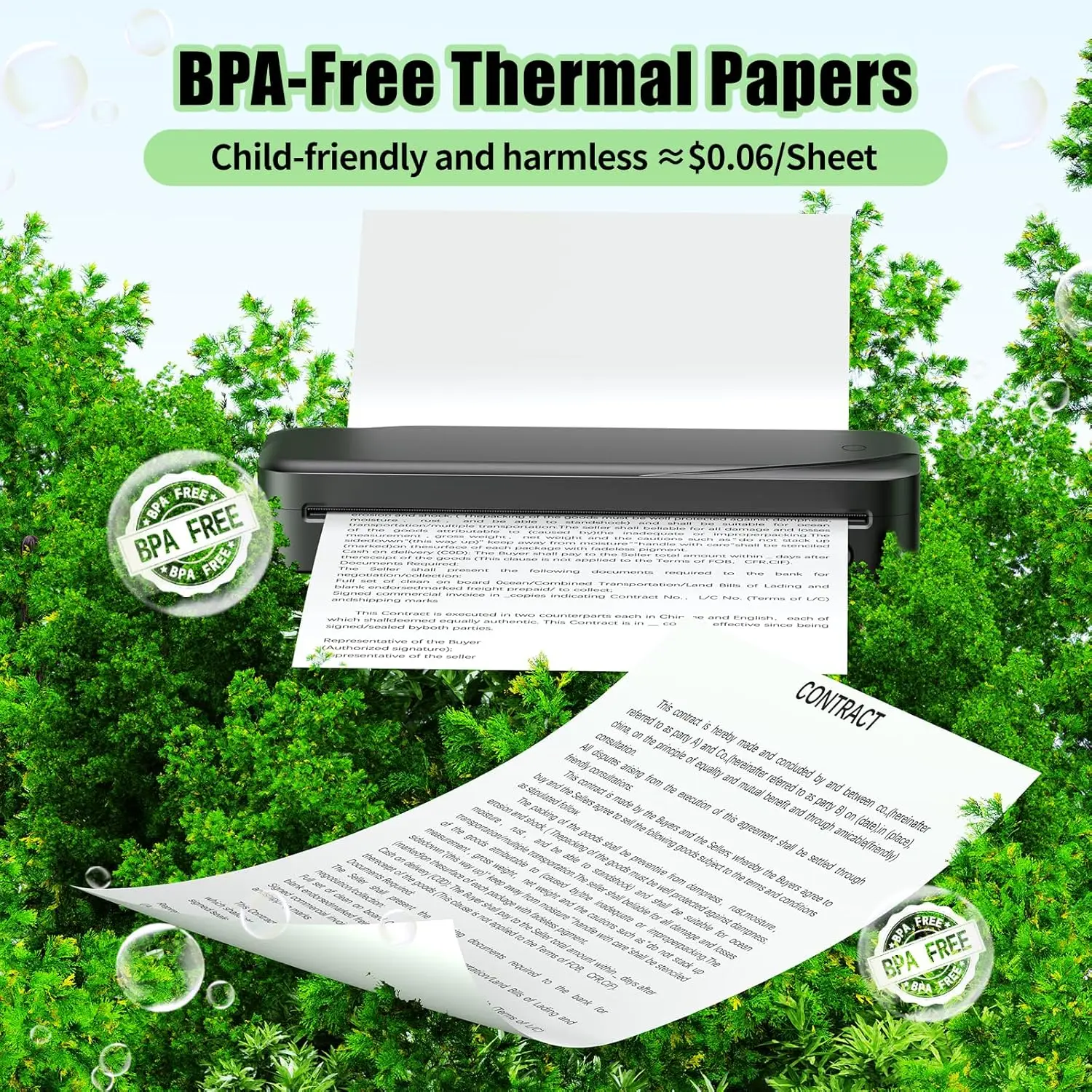 Papier Thermique A4 - 200 Feuilles - Compatible Imprimantes Phomemo M08F, M832, M833, Etc. - Pour Documents Et Contrats