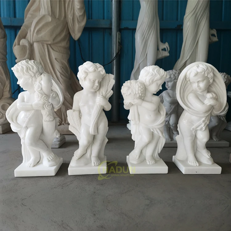Outdoor Garden Life Size Marble Statues Four Season Statue Marble Baby