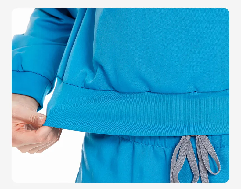 Fashion Nursing Uniform Sets for Hospital Nurse Uniforms Stand Collar Long Sleeve Scrubs Sets Elastic Fabric Autumn Style