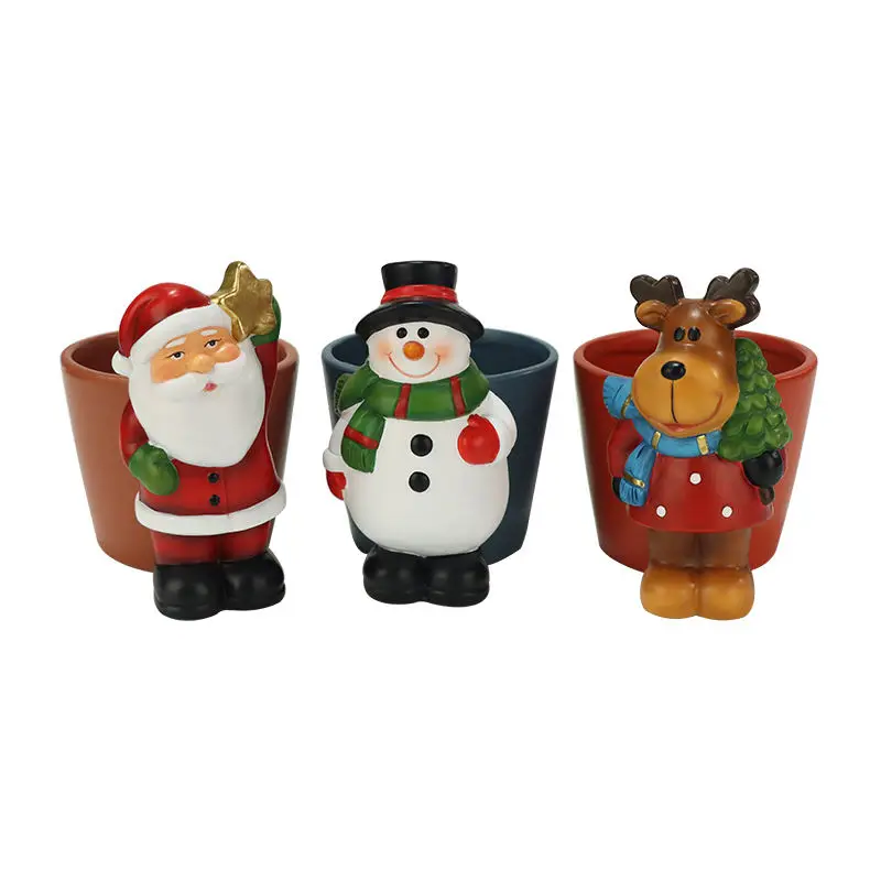 Egyedi gyanta műtárgy szobrok karton karácsonyi tolltartó tolltartó nagykereskedelmi irodai asztali díszítés dísztárgy ajándékok