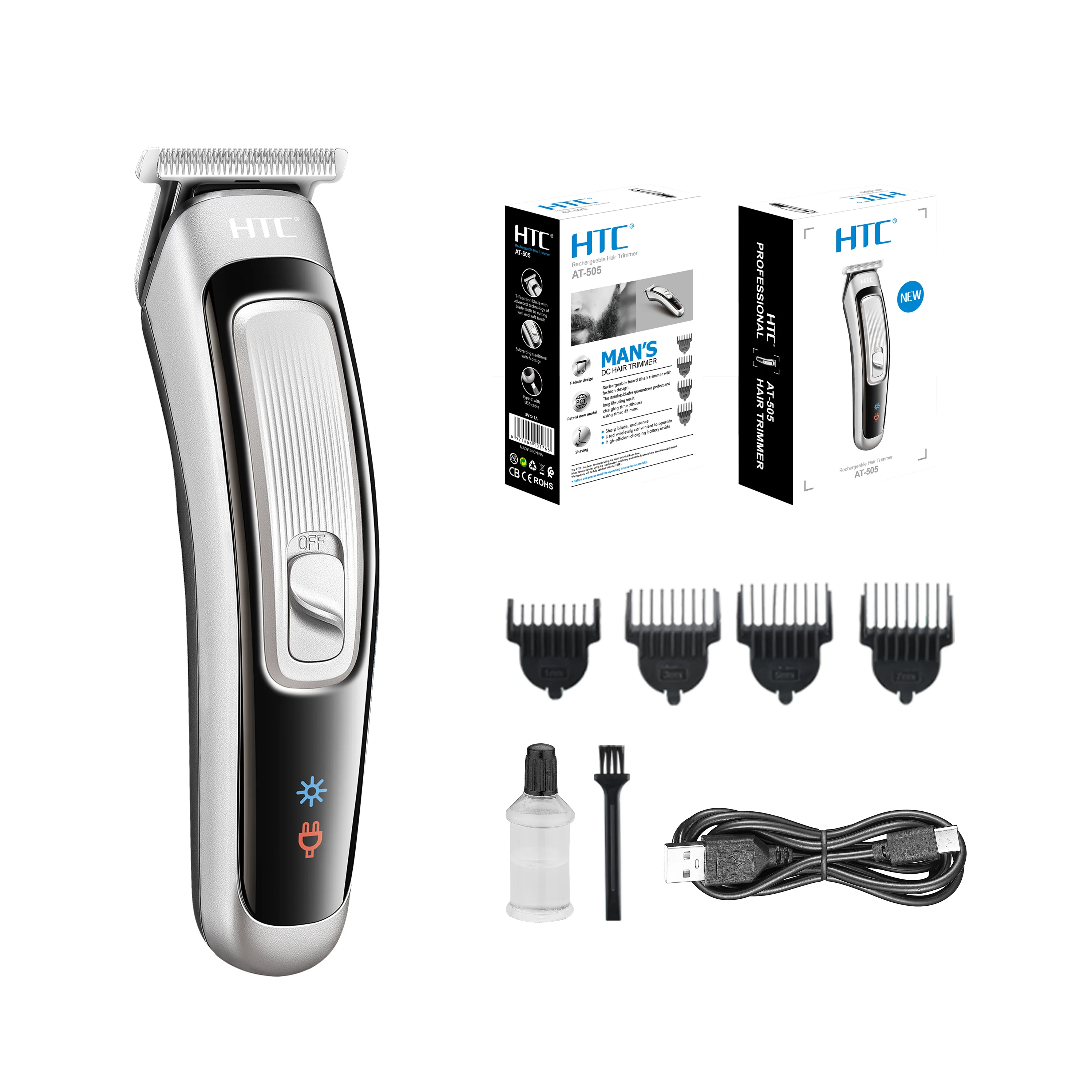 Tondeuse Professionnelle Rechargeable USB Conqer, écran LCD, Pour Barbe, Corps Et Cheveux - Dorée, Neuve