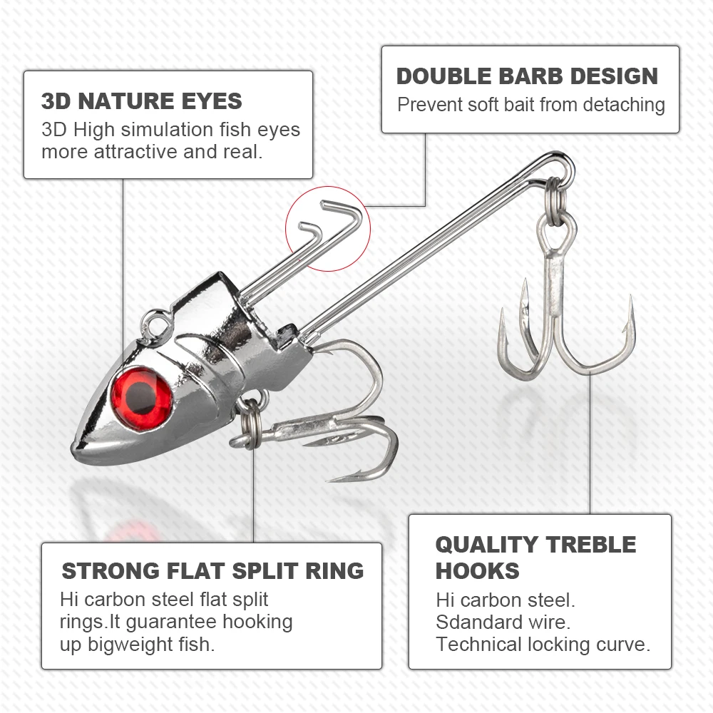 Fishing Lures Zinc Alloy Jig Head Lures for Bass Trout