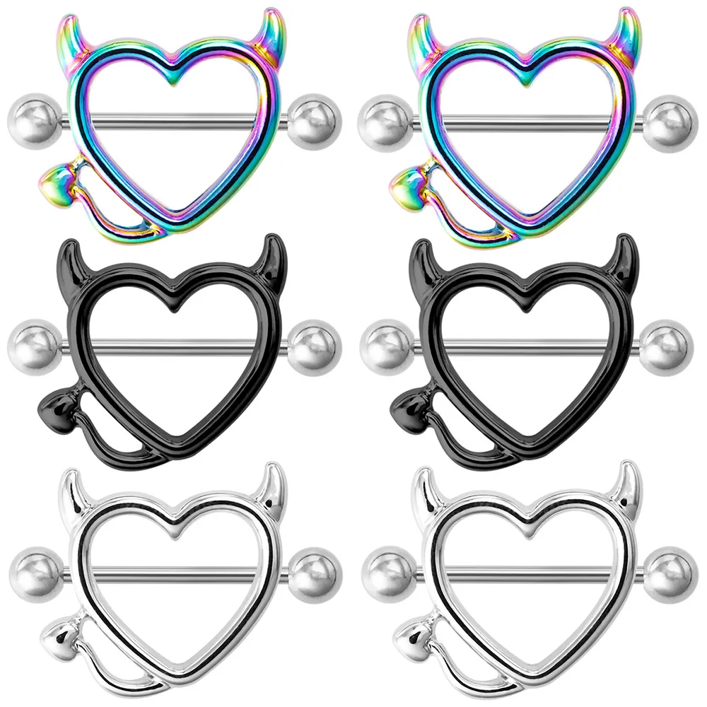 Nuoro Sexy Heart Demon Barbell Nipple Piercing Jewelry With Women Shield  Cover Cat Heart Stainless Steel Nipple Rings - Buy Cat Heart Stainless  Steel Nipple Rings,Demon Barbell Nipple Piercing ...