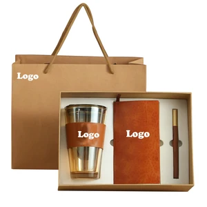 Custom PU Leather A5 Printed Diary Journal Notebook Set Thread Sewing Binding Business or Father's/Mother's Day Gift