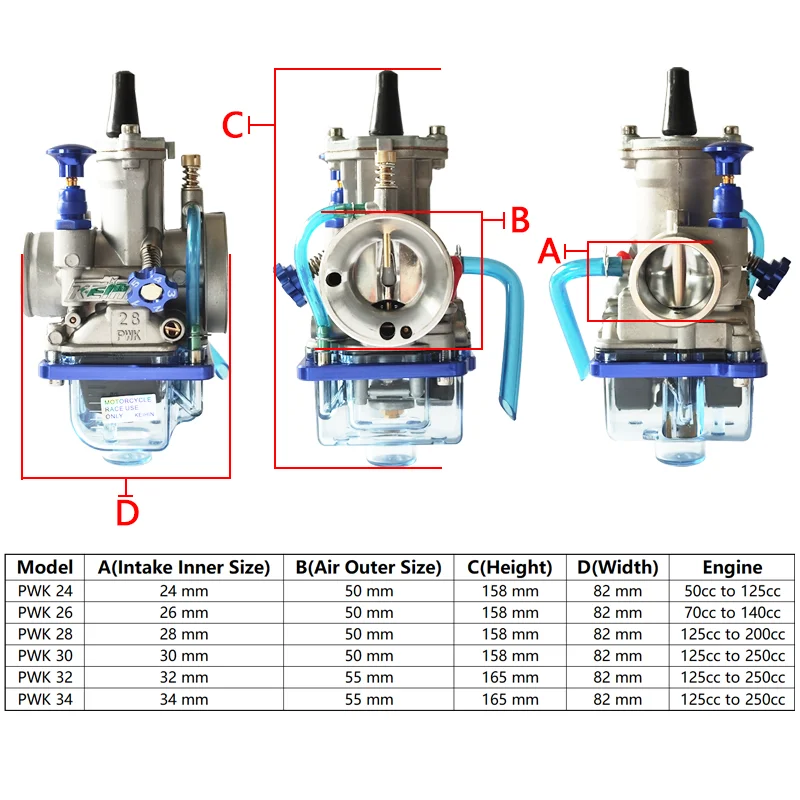 34 Mm Power Jet Vergaser Für Motorrad – Aluminiumlegierung, Geeignet Für 2/4-Takt 150-300 Cc Motoren