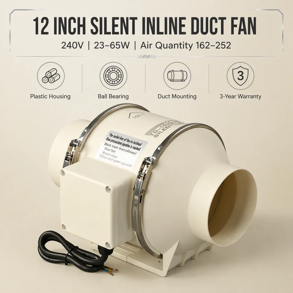 Inline Duct Fan, Plastic, 240V, Electric - detail 4