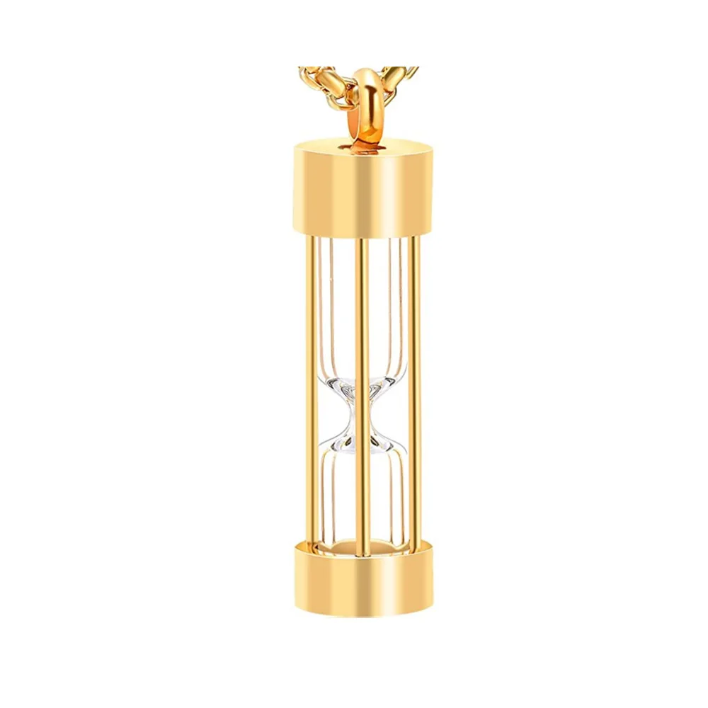 Stainless Steel Hourglass Urns Ash Pendant Jewelry Sandglass Keepsake Hold Memory Necklace  Cylinder Necklace for Men Women Pet