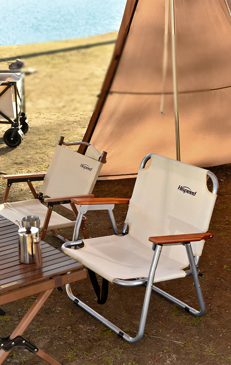 Hispeed Oem Reclining Customized Pattern Folding Camp Chair Aluminum