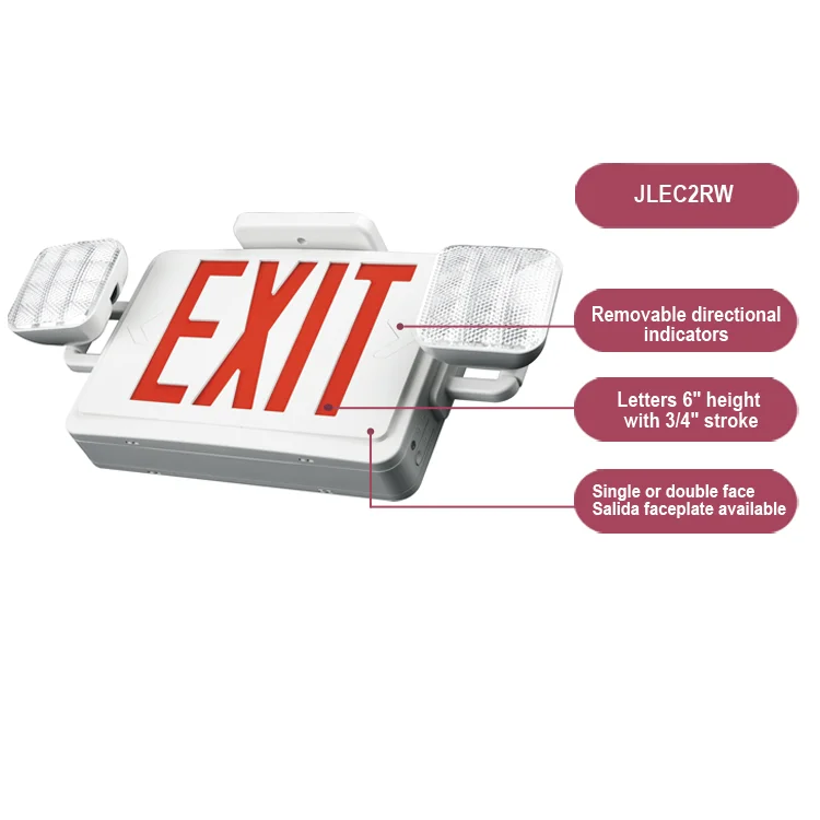Made by FEITUO Factory Direct Sales UL Listed LED Emergency Light Combo Exit Sign JLEC2RWZ3