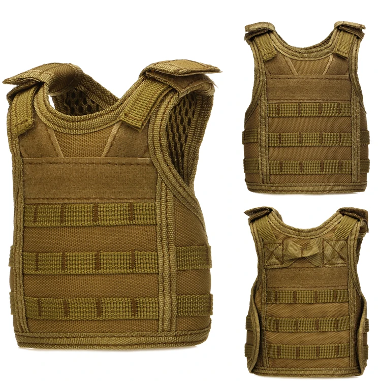 Protector Plus Tactical Beer Bottle Molle Vest Can Mini Vest Coozy Beverage Cooler Holder Wine Bottle Beer Vests with Adjustable