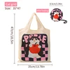 Pink Grid Cartoon Cat