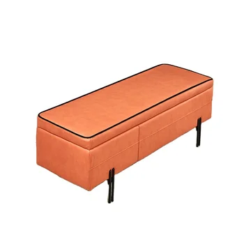 Modern minimalist leisure hall, bedside leather footstool, storage, leisure stool, living room sofa stool