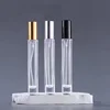 10ml clear glass spray round bottle with silver cap
