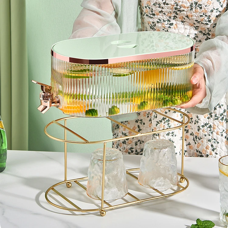 Home Fridge Refrigerator 5.3L Plastic Drinking Water Juice Jug Kettle Beverage Cold Drink Dispenser with Faucet Tap