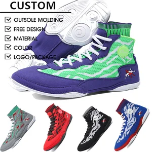 Unisex Professional Classic Fitness Training Freestyle Combat Gym Sports Wrestling Shoes Mesh Summer Boxing Boots