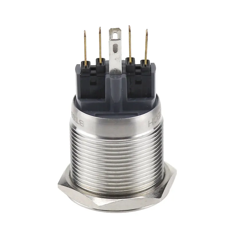 22mm Push Button with Bell Symbol Momentary Dpdt Pole 6 Pin Led Push Bell Button Door Switch