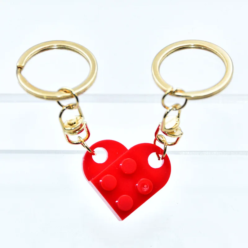 Charm Necklace Lego Heart Necklace LEGO-Compatible Couple Heart