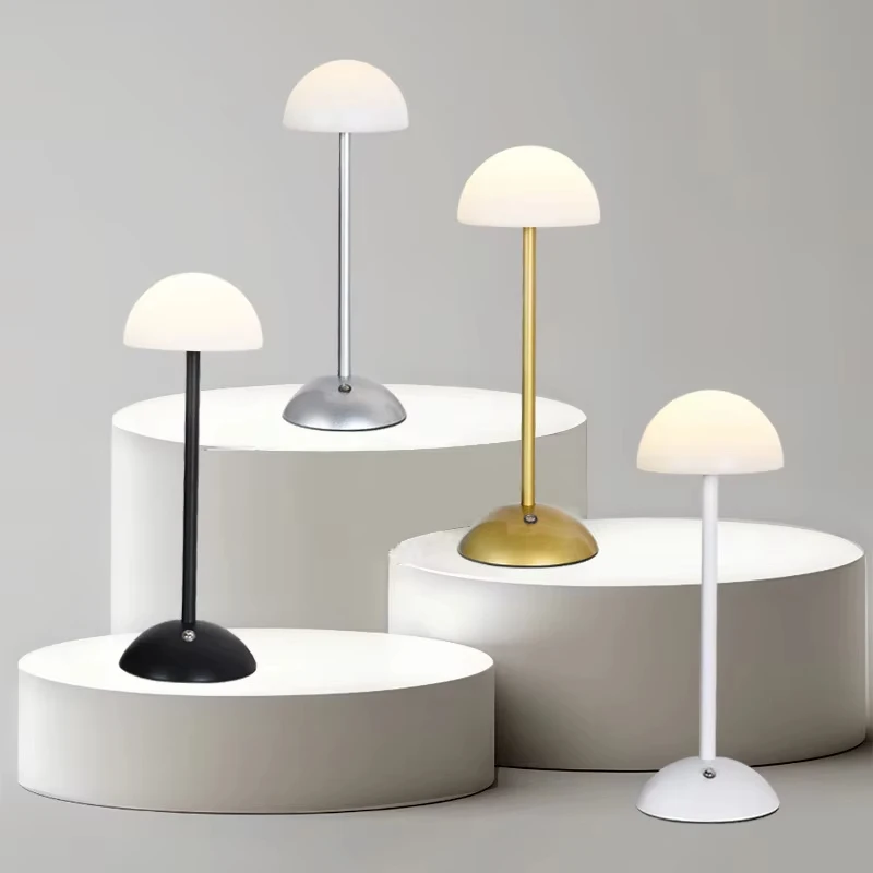 product modern rgb rechargeable led nightlight table lamp creative touch metal clear mushroom bedside atmosphere camping home battery-38