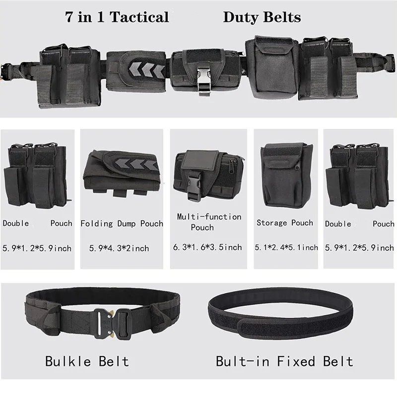 High Quality Multi Function Mountaineering Tactical Belt with Accessories High Density Material Duty Belts With Tool Pouches
