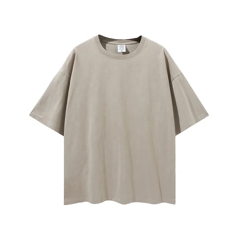 JL-80201 OEM High Quality Unisex Oversized T Shirt Unisex Plain Korean Oversize Tee Green Drop Shoulder T-Shirts for Men