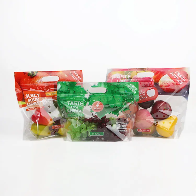 Source Avocado Zipper Plastic Bag Perforated Fresh Vegetable Fruit With  Vent Holes Stand up Zipper Bag with Handle on m.