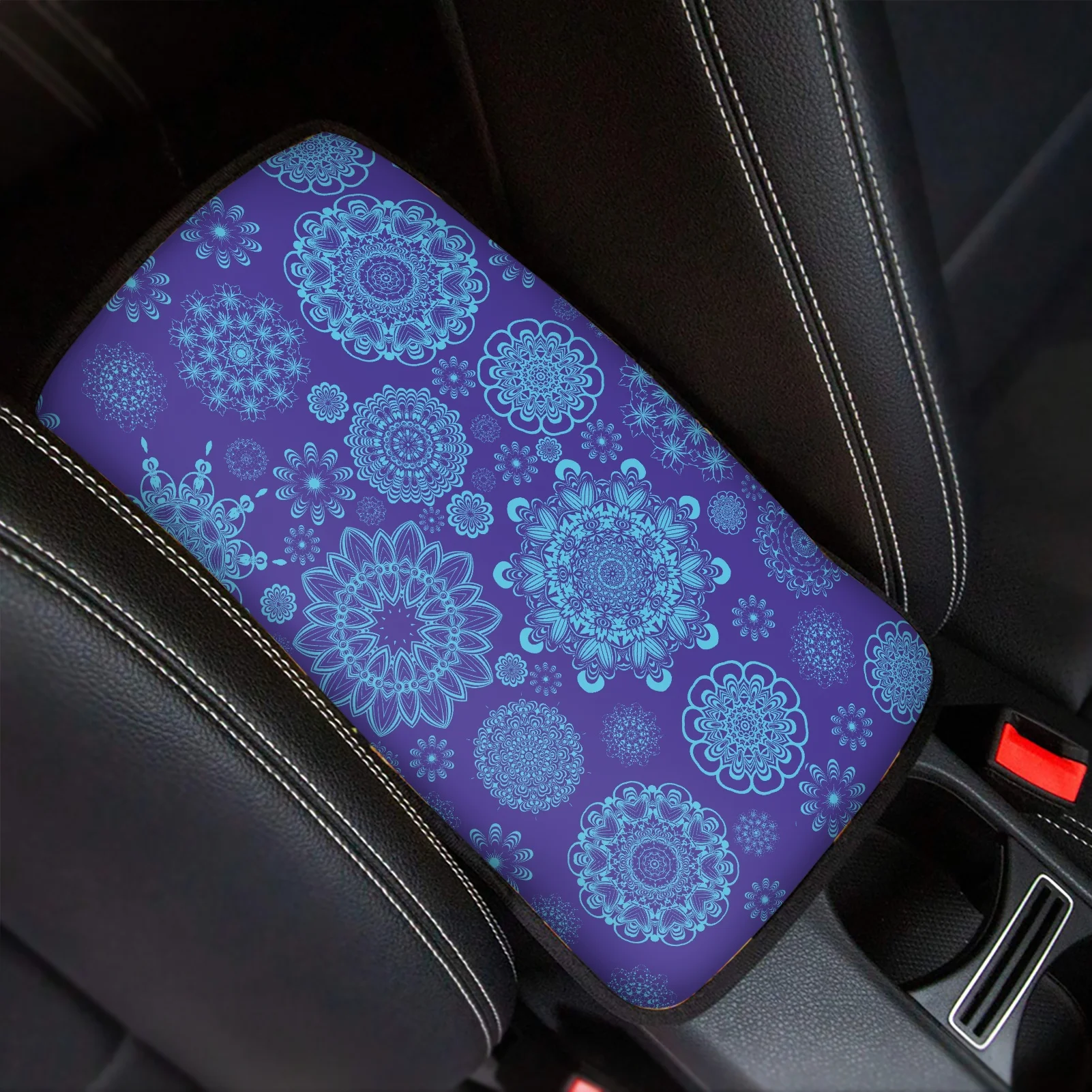 Xinind Mandala Auto Center Console Lid Cover Protect Console Cover Armrest Pads Cushion Washable Car Armrest Seat Box Protector Universal Fit 