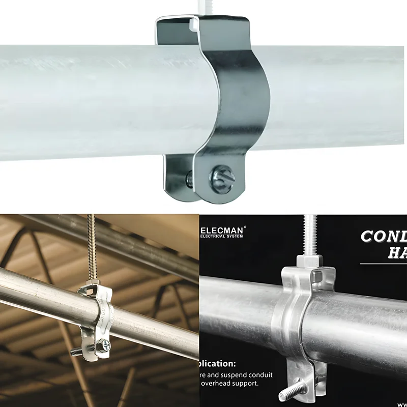 1/2 - 4 Inch Conduit and Pipe Hanger With Bolt Strut Clamps Conduit Fittings Rigid/EMT Conduit Hanger