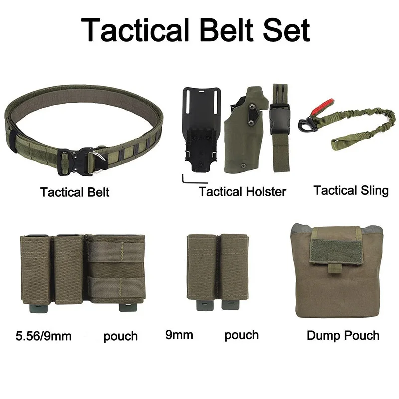 High Quality Wholesale Wear-resistant Multifunctional Tactical Belt with Tactical Holster Quick Release Belts Utility Belt Set