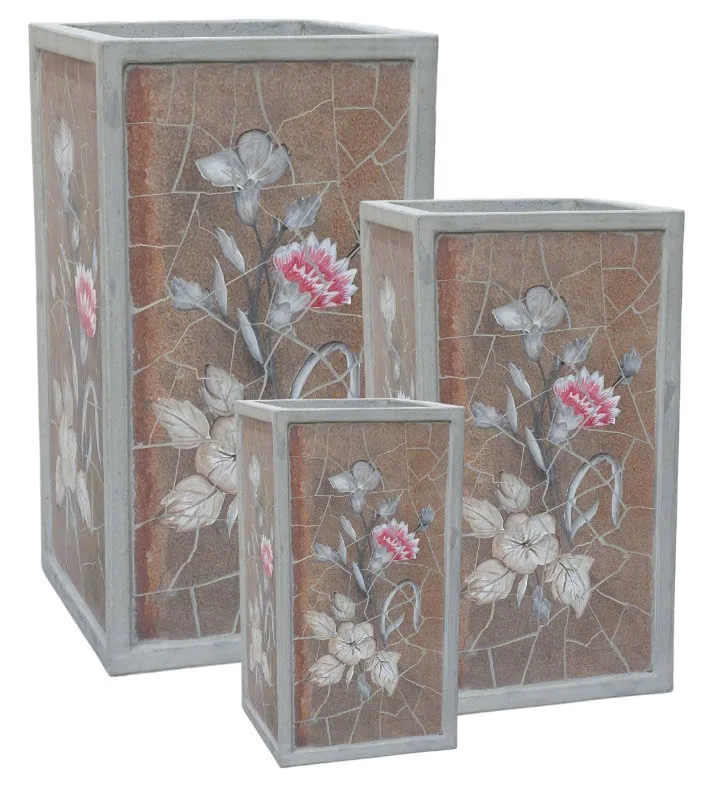 New Design Bulk Mosaic Handcraft Flowerpot Cement Flower Pot Custom Flower Pots & Planters Large Pot for Outdoors