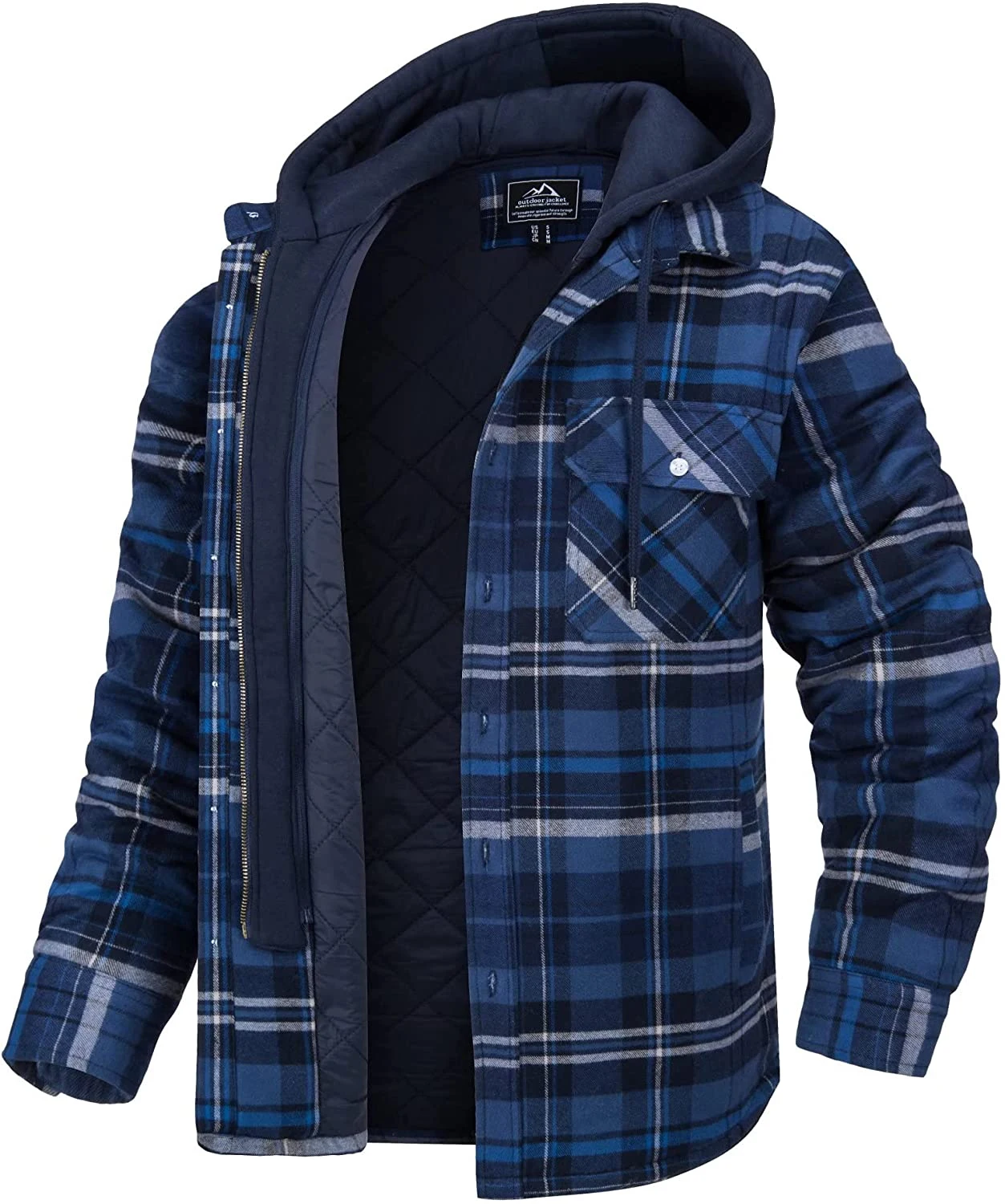 Heren Flanellen Overhemd Jasje met Afneembare Capuchon Geruite Gewatteerde Gevoerde Winterjassen Dikke Hoodie Buitenkleding Heren Fleece Overhemden – koop de beste producten in de online winkel