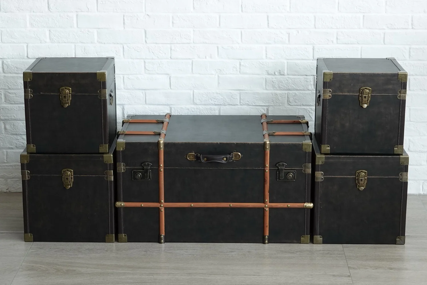 Large Wooden Storage Trunk Boxes Set For Home Decorative Storage Buy