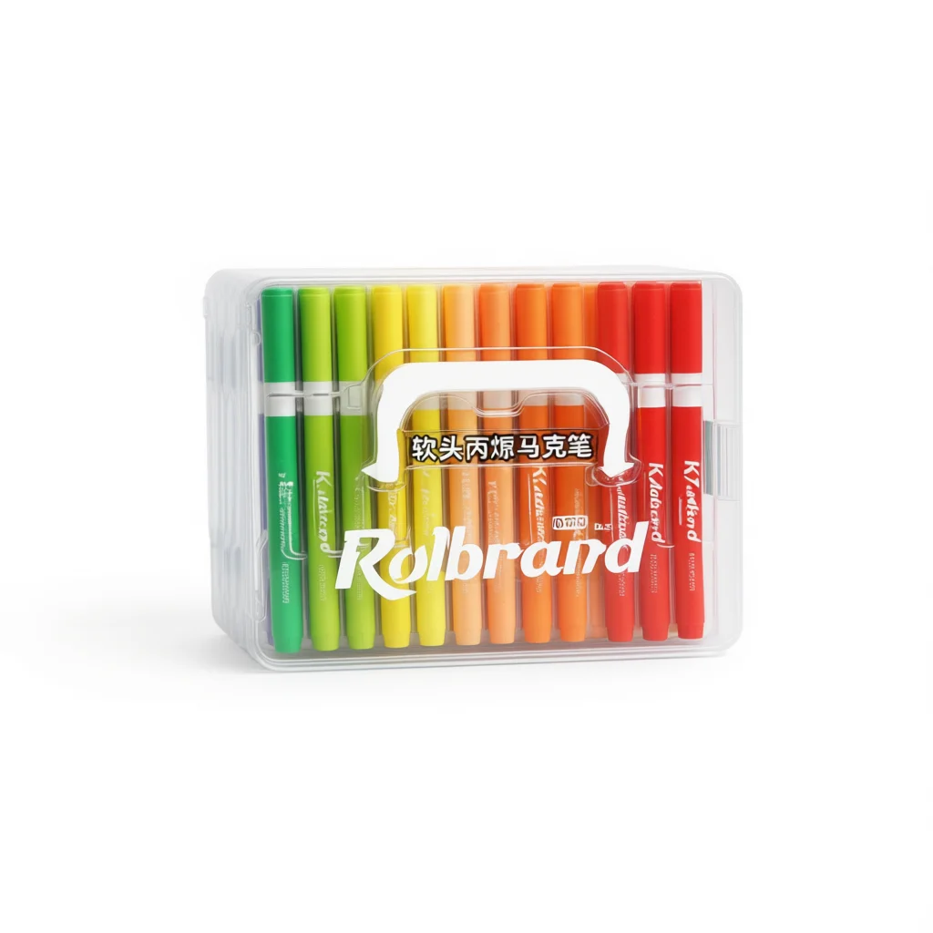 Marcadores Acrílicos Rolbrand, Juego de 72 Colores con Punta Suave para Dibujar y Colorear