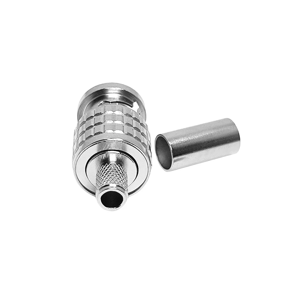 Factory Supply BNC Male Crimp Coaxial Cable RG58 75ohm Solderless Gold -plated Pin
