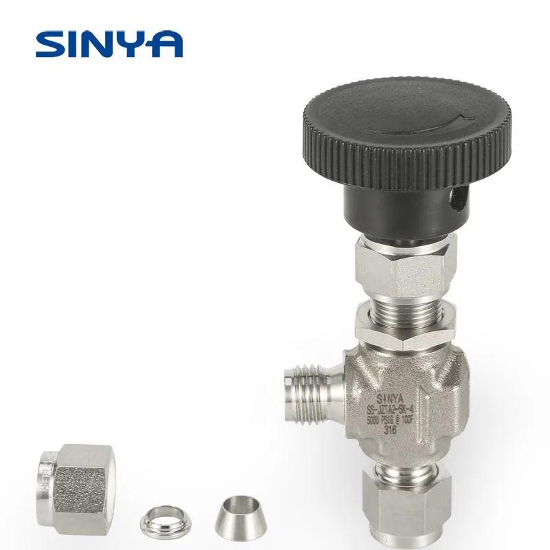 Sinya SS 316 Bonnet Manual Angle Type Needle Valves  90 Angle Type Needle Valves Manual Angle Needle Valve