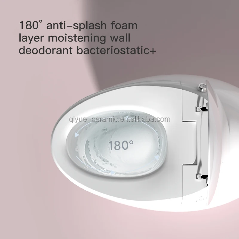 New Style Voice Control Automatic Flushing Electronic Intelligent Wc Egg Shape Bathroom Round Smart Toilet