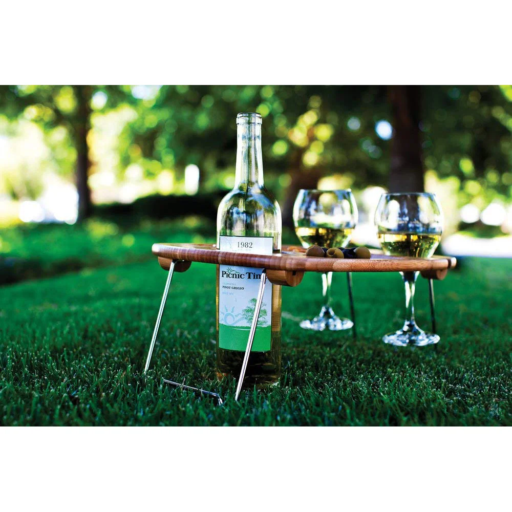 2021 новый дизайн идеи аксессуары Портативный Бамбуковый круглый стол для кемпинга складной стол с ножками из нержавеющей стали обеденный стол