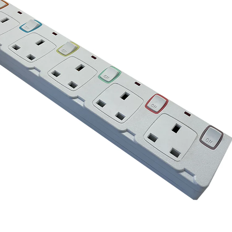 New Style Extension Socket Six-pin 13a Socket and 6 Switch the Length Can Be Customized for Home