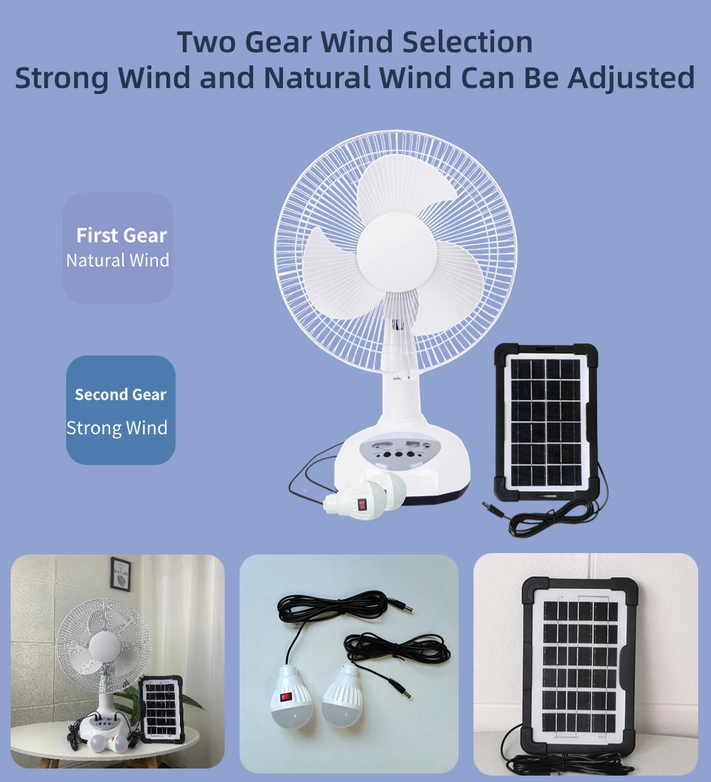 Fussion Solar Rechargeable Table Fan ft62
