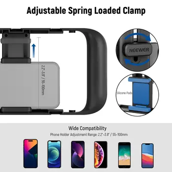 NEEWER Smartphone Video Rig Phone Video Stabilizer Grip Vlogging Cage with Cold Shoe Tripod Mount product image