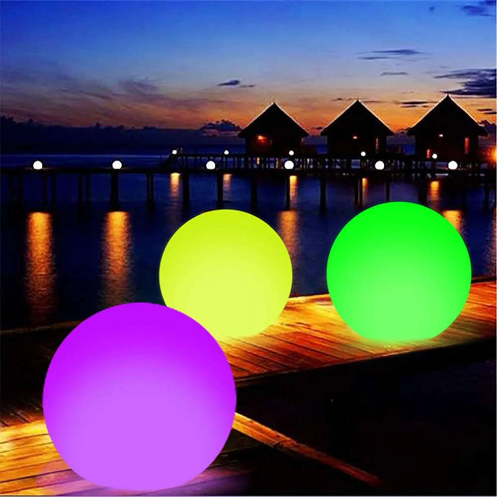 Water Decorative Ball Toys Glow In The Dark Beach Ball 40Cm/60Cm Inflatable Beach Ball With Lights And Remote Control