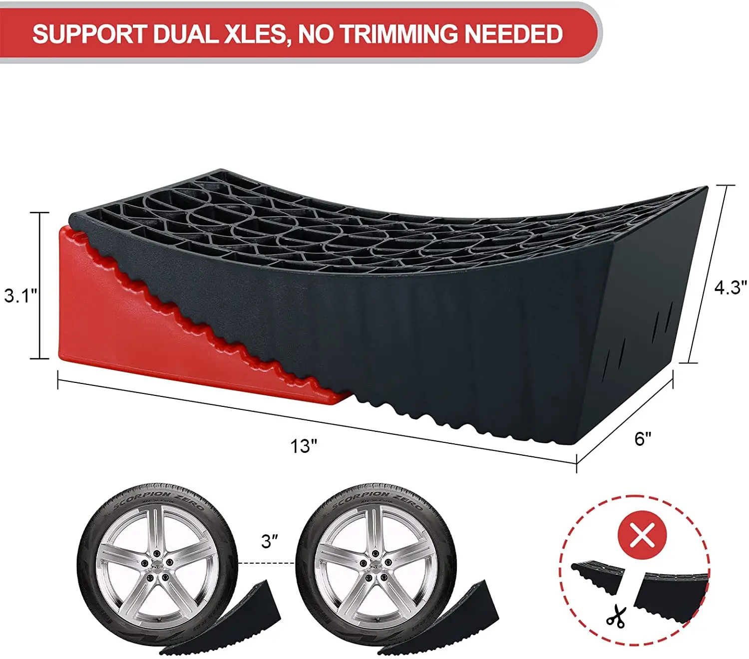 New Version up to 35,000 Lbs Non-Slip Design 2 Packs Camper Leveler RV Leveling Blocks Ramps Kit for Travel Trailer Which Is Fa