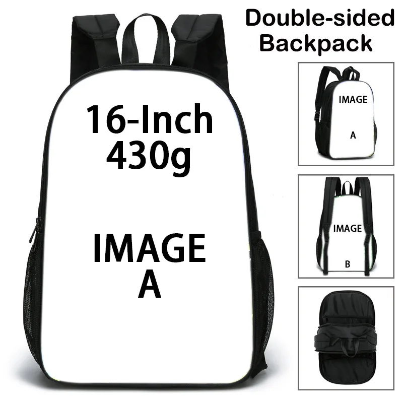 Custom Print Your Design Pattern Logo Bookbag 3 Pcs Back Pack Polyester