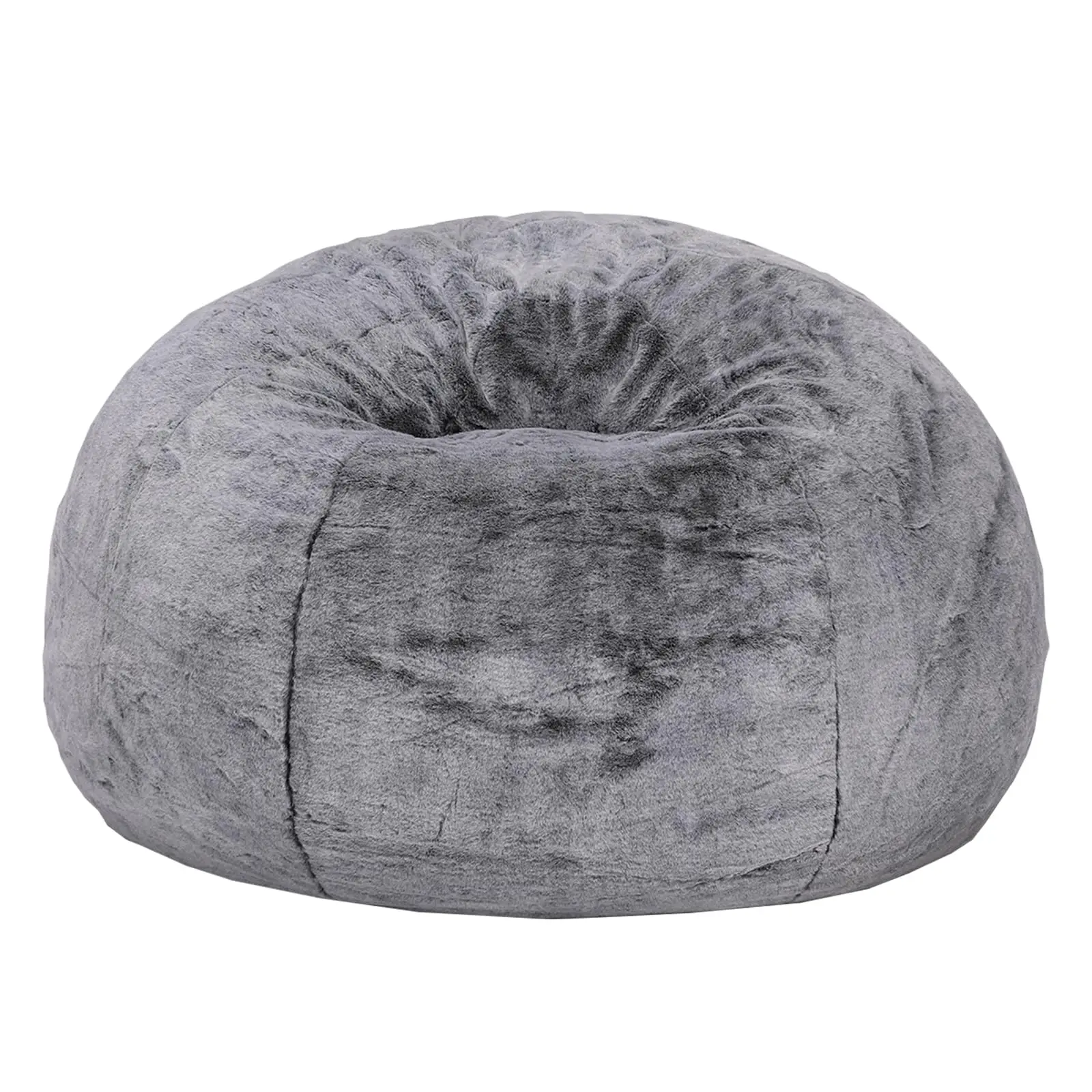 Grey Velvet Round Bean Bag Chair Lounge Room Sofa, Oem Wholesale