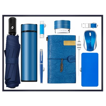 High end gift set corporate luxury gift promotion items notebook umbrella vacuum flask speaker