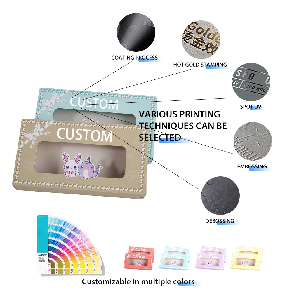 Scatola a cassetto di cartone colorato di lusso per il confezionamento di biancheria intima, con finestra in PVC e laminazione opaca